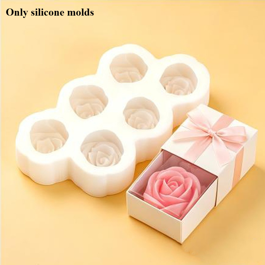 Candle Making For Beginners - 6pcs Set of Rose Flower Silicone