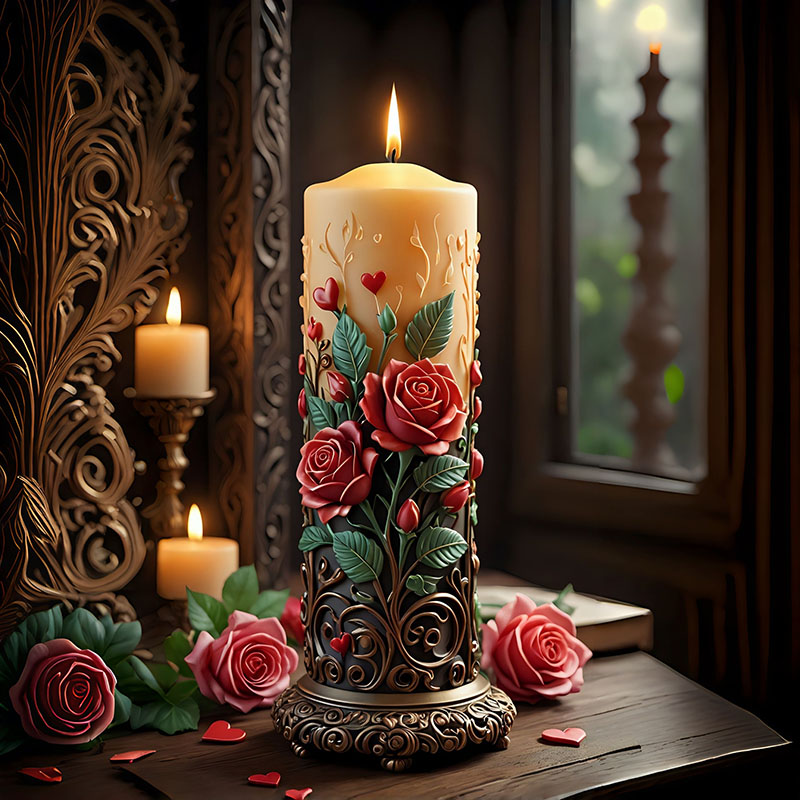 European-Style Red Rose Heart- - Candle Making Vinings ulasan dan harga