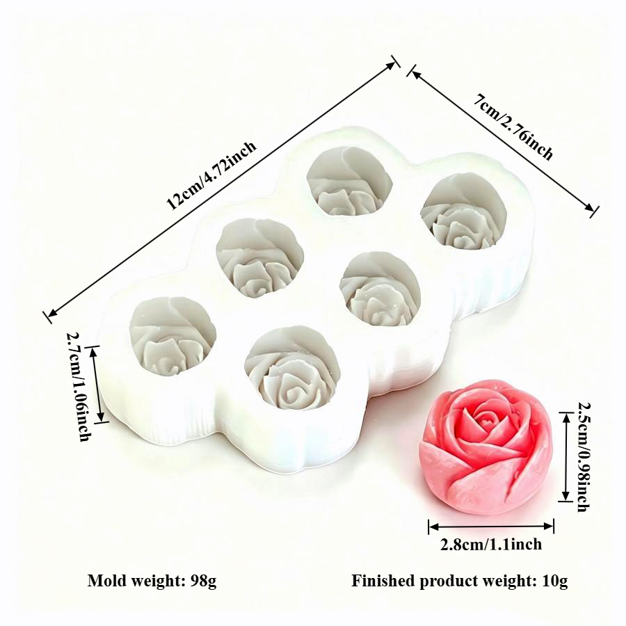 6pcs Set of Rose Flower Silico - Candle Making For Beginners ulasan dan harga