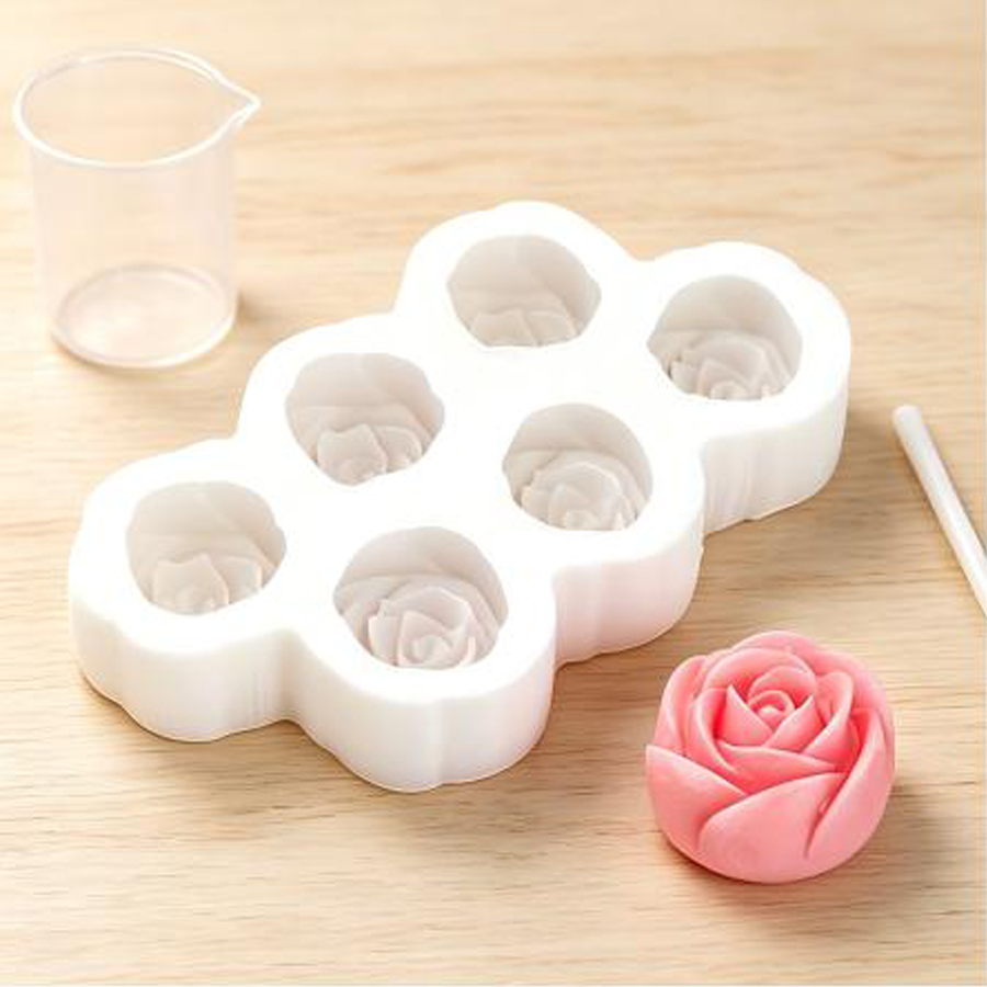 6pcs Set of Rose Flower Silico - Candle Making For Beginners ulasan dan harga