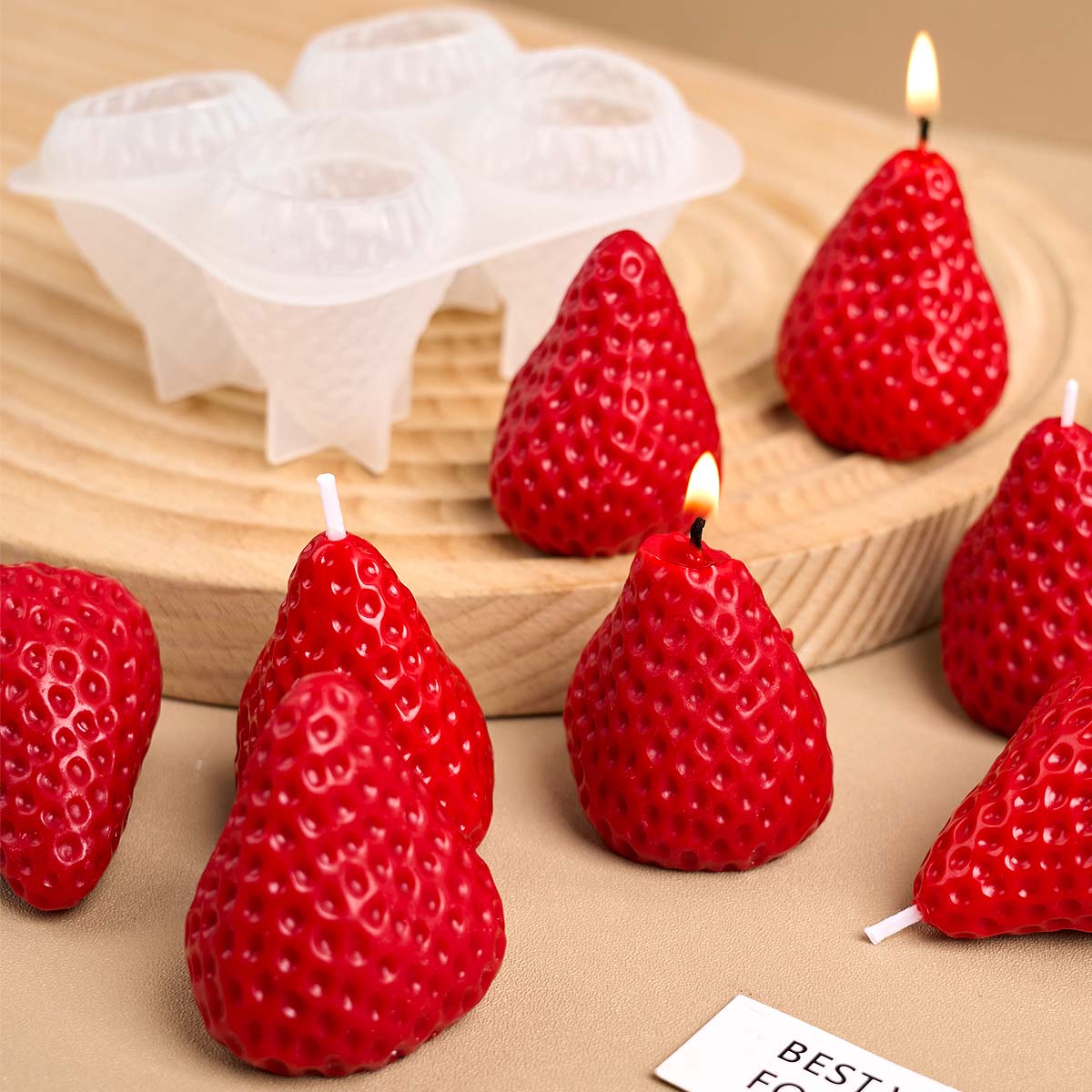 4pcs Strawberry Silicone Candl - Candle Making For Beginners ulasan dan harga