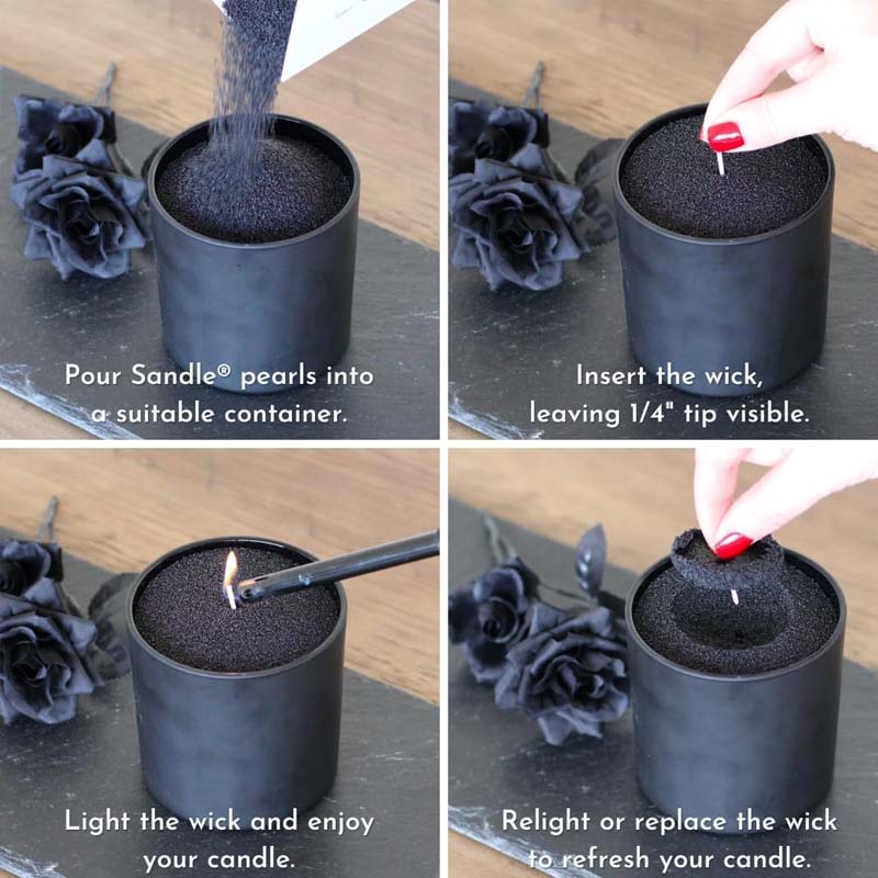 Black Candle Sand with Wick, 2 - Candle Making Course ulasan dan harga